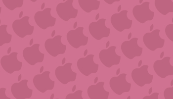 📱ビビッド・ピンク アップルのロゴ パターン iPhone 12 Pro Max 壁紙・待ち受け