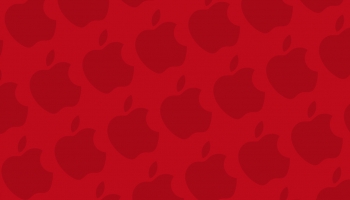 📱ビビッド・レッド アップルのロゴ パターン Xperia 8 Lite 壁紙・待ち受け